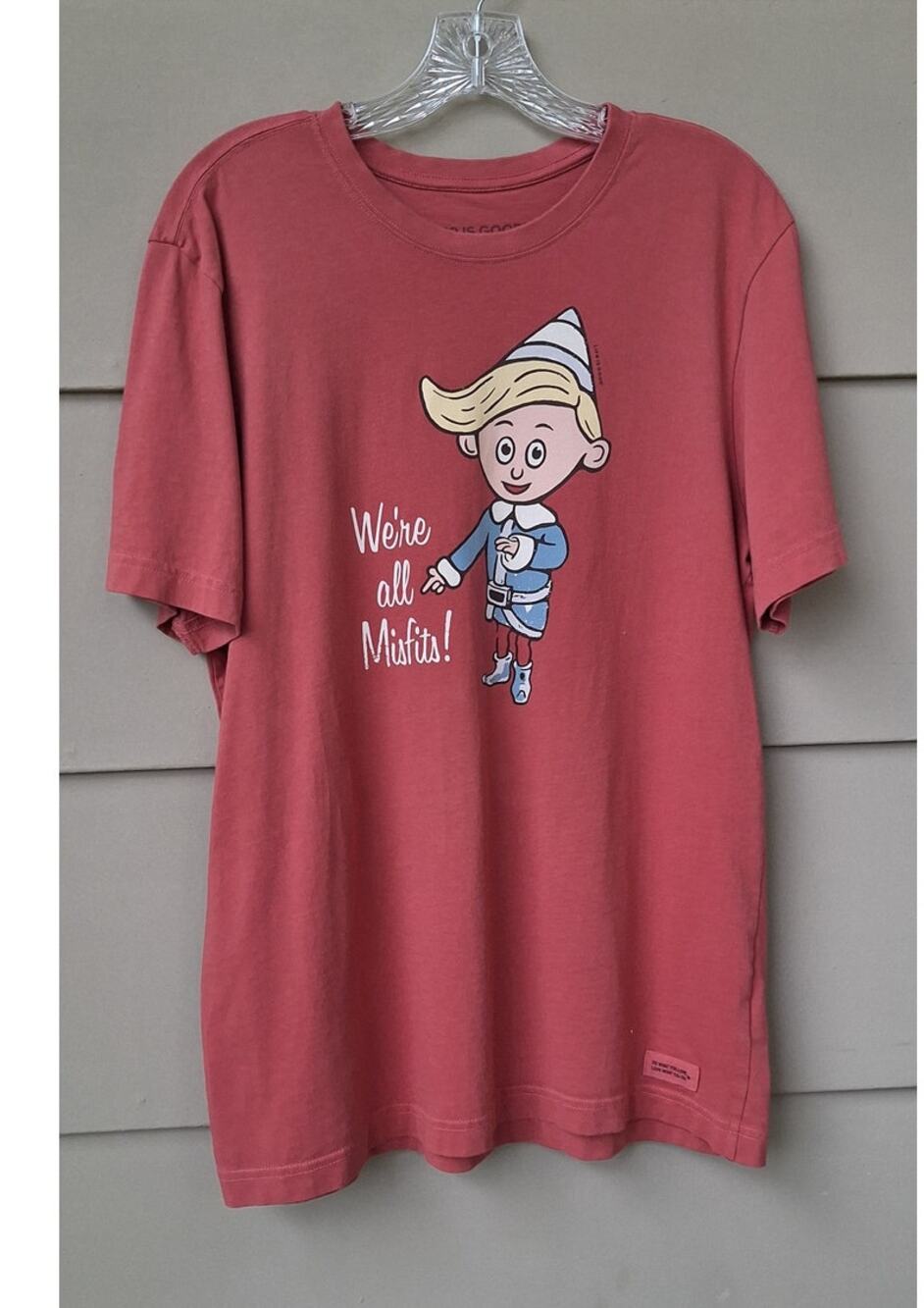 Life in Good Men's We are all Misfits Crusher Cotton T shirt Red Holidays Size M